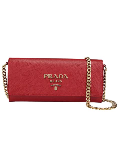 prada logo chain clutch bag